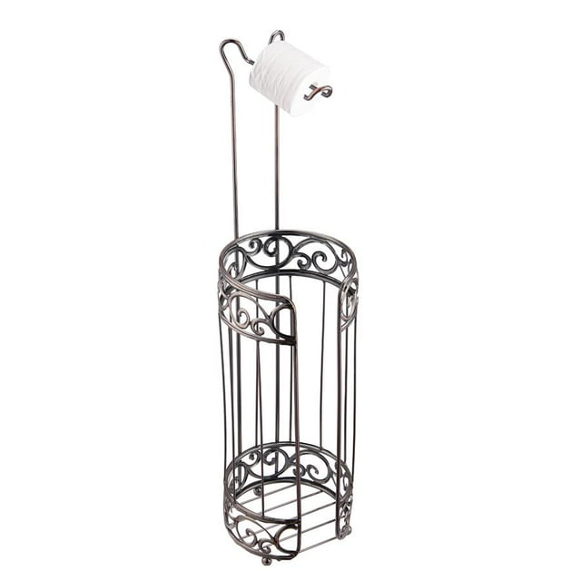 Jessar - Freestanding Bathroom Tissue Roll Holder, Silver