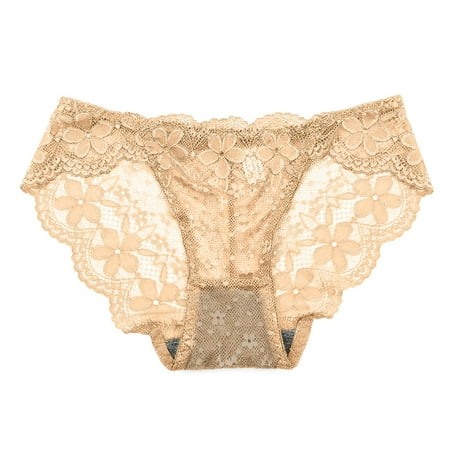

NECHOLOGY Absorbent Underwear Women Womens Underwear Sexy Panties For Women Lace Panty Detail Crochet Underwear Female Underpants Beige One Size