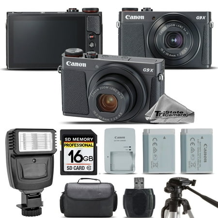 Canon PowerShot G9 X Mark II Digital 20.1MP Camera + EXT BAT + Flash - 16GB Kit