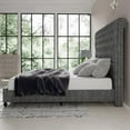 thumbnail image 5 of Merluxy Queen Bed Frame with 59.1" Sleigh Headboard,Velvet Upholstered,No Box Spring Needed,Light Gray, 5 of 8