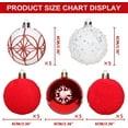 thumbnail image 2 of Boules de Noël en Velours de 2,36 Po, 25 Pcs Décorations Suspendues de Sapin de Noël Floquées Rouges/blanches, pour Décoration Intérieure de Fête de Noël à la Maison, Mariage et Jours Fériés., 2 of 7