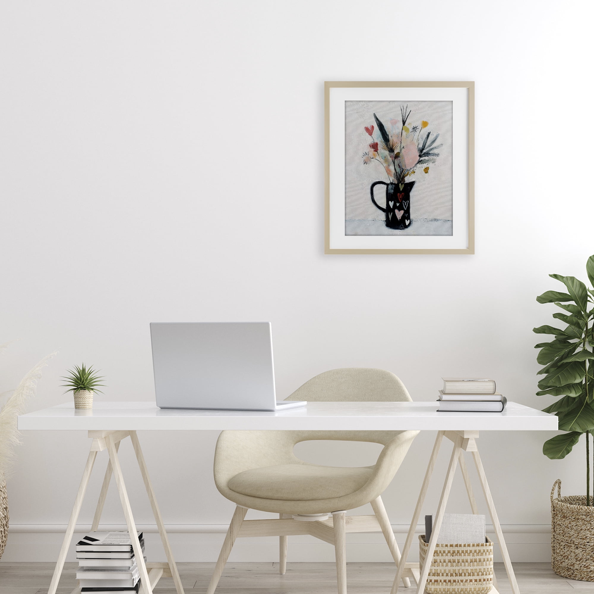 Stupell Industries Vase Of Abstract Time Birch Framed Print Under Glass, design by Svetlana Aleynikova