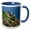 Blue/White, variant on 3drose, Canada, Newfoundland, Elliston. Atlantic Puffins on Cliff Ledge, 11oz Two-tone Red Mug