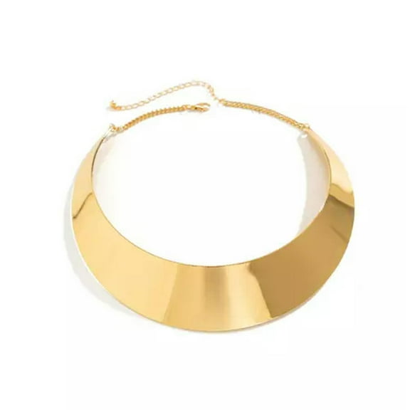 HOOUN Chunky Collar Choker Wide Statement Necklace Fashion Jewelry-Gold