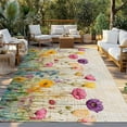 thumbnail image 3 of Fsddascl Spring Floral Outdoor Rug for Patio/Deck/Porch, Non-Slip Large Area Rug 4 x 6 Ft, Summer Botanical Watercolor Flowers Pastoral Indoor Outdoor Rugs Washable Area Rugs, Camping Rug Carpet, 3 of 5