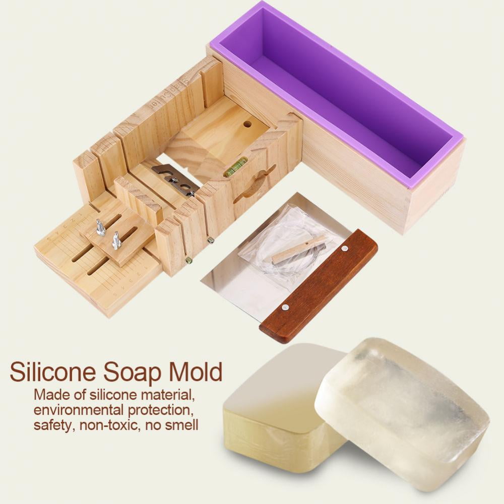 Lv. life Silicone Soap Mold Wooden Box Cake Maker Cutting Slicer Cutter