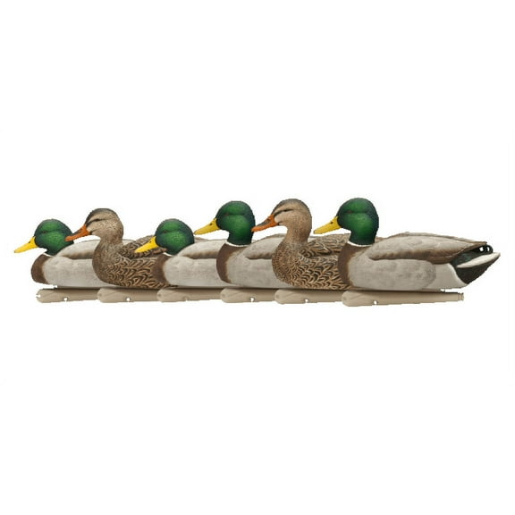 AVIAN-X Topflight Open Water Duck Durable Realistic Hunting Floating Mallard Decoys, Pack of 6, AVX8061