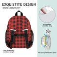 thumbnail image 5 of Red and Black Checkered Pattern Backpack for School, Cute School Bag with Adjustable Shoulder Straps and Padded Back, 15"x11.42"x5.5", 5 of 5