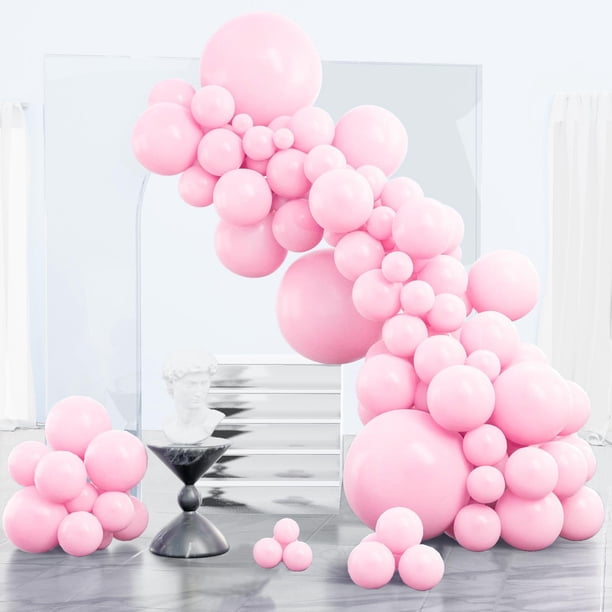 Globos PartyWoo, color rosa pastel, 85 unidades, diferentes tamaños