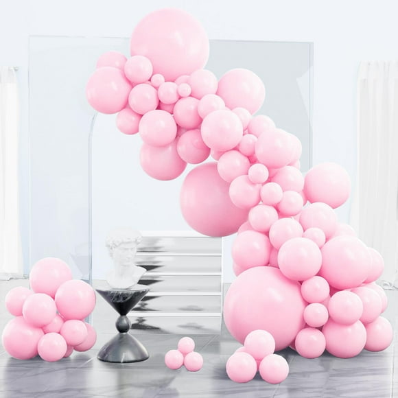 Globos PartyWoo, color rosa pastel, 85 unidades, diferentes tamaños