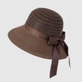 thumbnail image 7 of HONHUZH Summer Hats Womens Crochet Bucket Sun Hat With Bow Wide Brim Breathable Summer Beach Cap, 7 of 7
