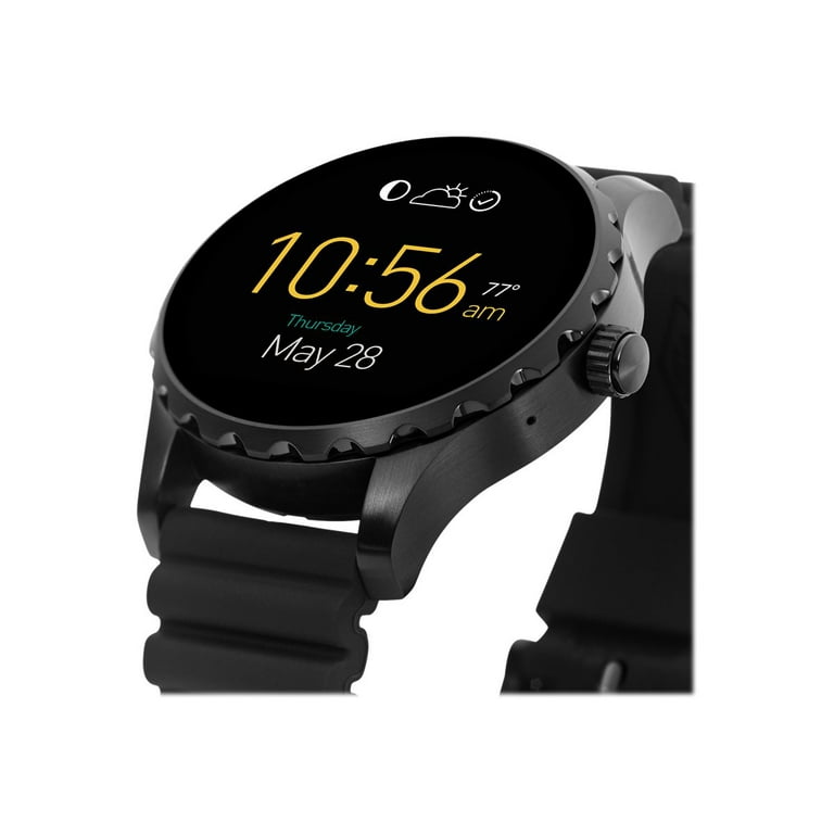 Fossil Q Marshal - 45 mm - black - smart watch with strap - silicone -  black - wrist size: up to 7.87 in - 4 GB - Wi-Fi, Bluetooth