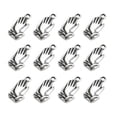 thumbnail image 4 of 5 paquetes de 50 colgantes delicados con gesto zen, creativos y de oración, de aleación, hechos a mano, de metal, para pulseras, collares y bisutería (plata)., 4 of 7