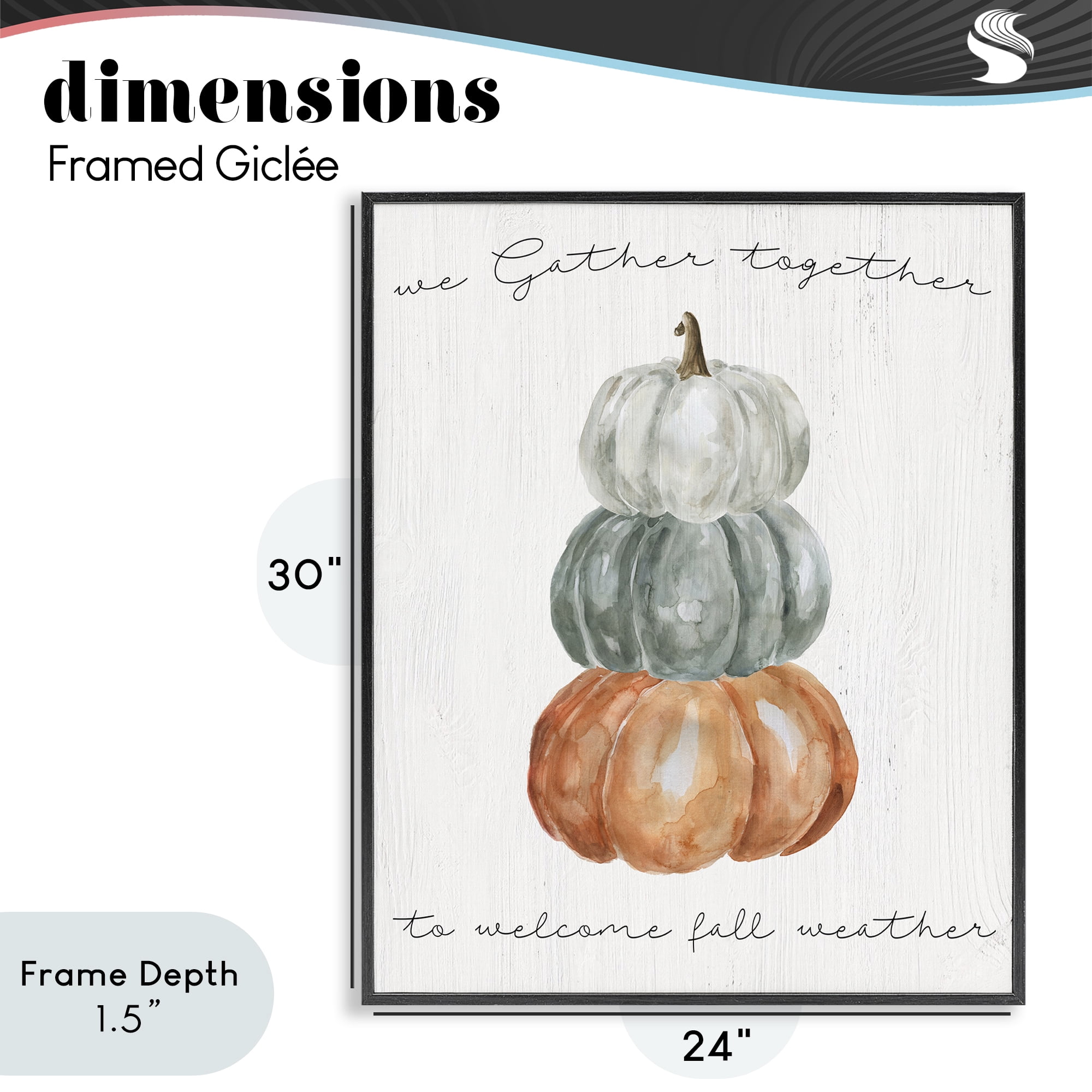 Stupell Industries Gather Together Fall Weather Black Framed Giclee Art, design by Livi Finn