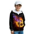 thumbnail image 3 of Chaqlin Flame Soccer Fluffy Hooded Pullover for Kids and Youth - Trendy Fall Jacket with Long Sleeve for Outdoor and Daily Wear, 3 of 7