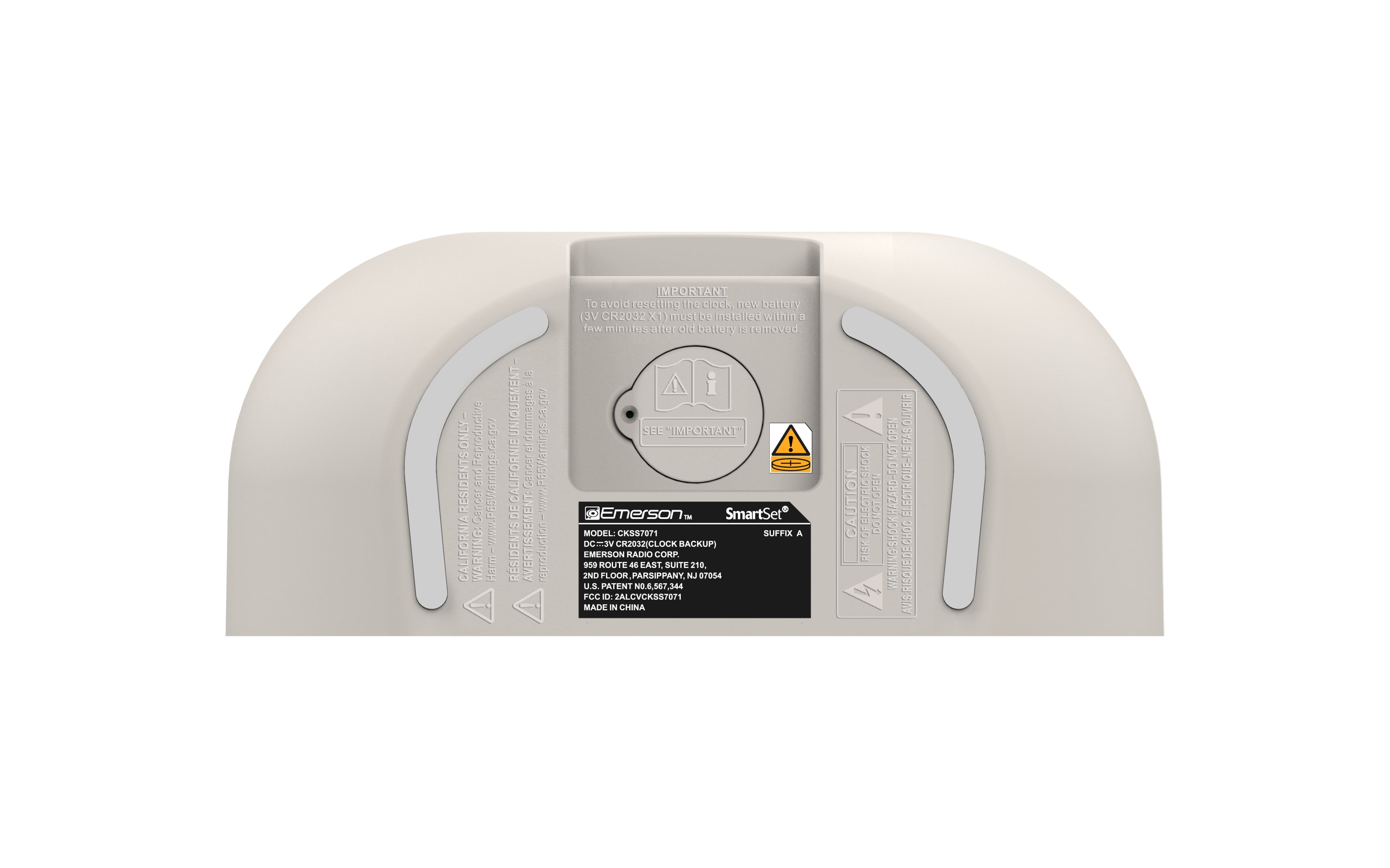 Emerson Sunrise SmartSet Alarm Clock Radio - 1.2" LED Display, White Noise, 6 Soothing Sounds, 8-Color Dimmable LED, Bluetooth Speaker, White - CKSS7071