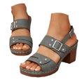 thumbnail image 2 of MKLEKYY Sandalias para Playa de Verano para Mujer, Con Hebilla Sólida, Informales, Con Punta Abierta, Tacones Cuadrados, Cómodas Sandalias de Playa 189, 2 of 4