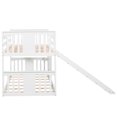 thumbnail image 5 of Royard Oaktree Twin Over Twin Bunk Bed with Slide and Ladder Wood Bunk Bed Frame with Headboard and Footboard, Wood Slats, No Box Spring Needed, White, 5 of 7