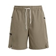 thumbnail image 6 of DDAPJ pyju Quick Dry Workout Shorts for Men Drawstring Elastic Waist Athletic Gym Shorts Lightweight Running Shorts with Zipper Pockets Khaki M, 6 of 7