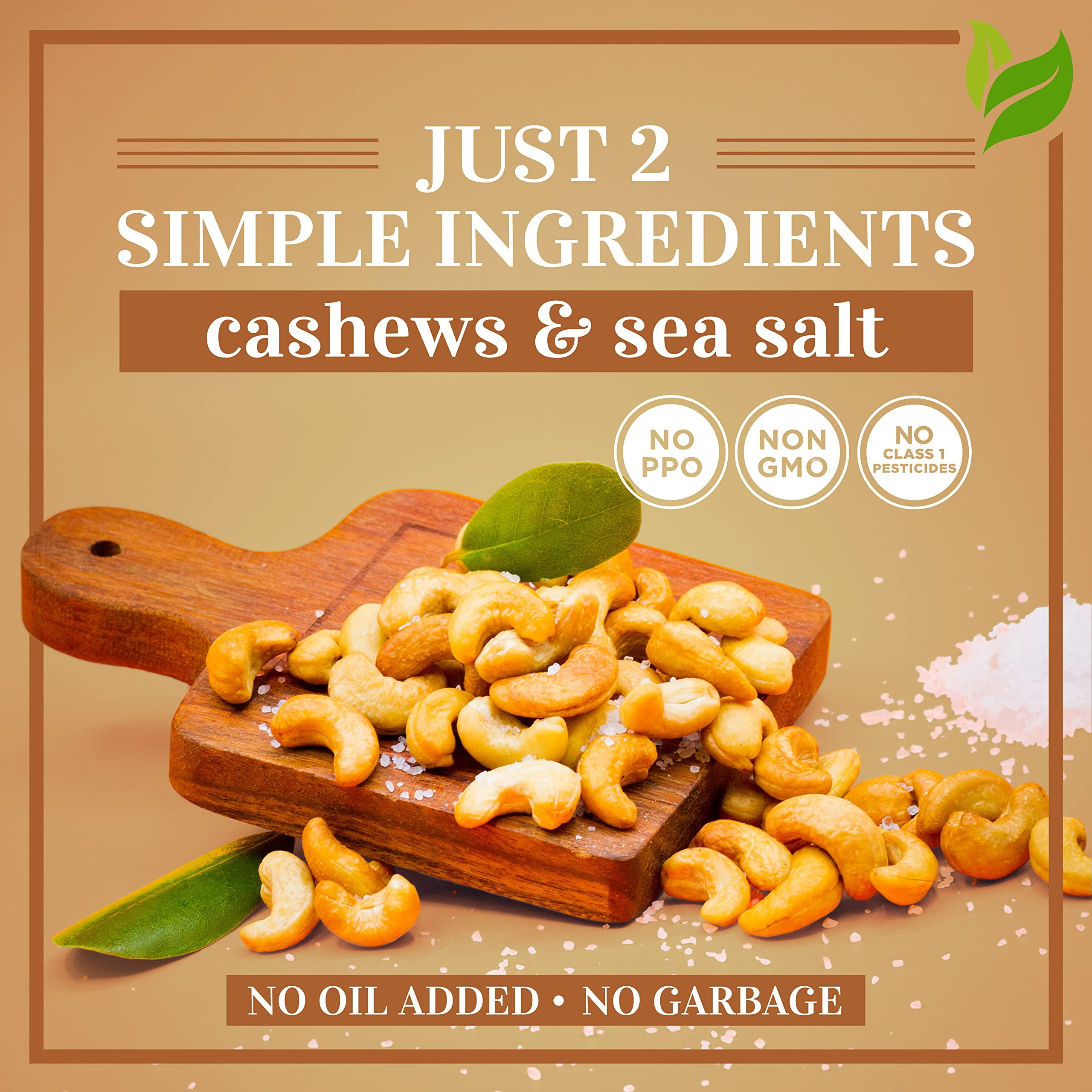 Dry Roasted Whole Cashews with Sea Salt-48oz-No oil No PPO Non GMO Vegan Kosher I'M A NUT