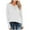 White, variant on IROINNID Long Sleeve Shirt for Women Fall Tops Loose Fit Button Round Neck Pullover Casual Solid Basic Sweatshirt Women's Blouses,Gray