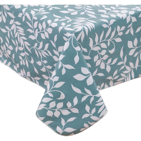 TRAHOO-Heavy Duty Vinyl Tablecloth with Flannel Backing Waterproof Oil-Proof Plastic Table Cloth Stain-Resistant Wipeable Rectangle or Square Table Cover for Indoor and Outdoor (Branch, 60X84 Inch)