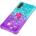 thumbnail image 5 of Glitter Case for Samsung Galaxy A13 5G, Bling Sparkle Colorful Gradient Quicksand Soft TPU Liquid Cover Case with Ring Stand for Samsung Galaxy A13 5G/ A04S/ M13 5G/ A04 4G JB-Green Purple, 5 of 14