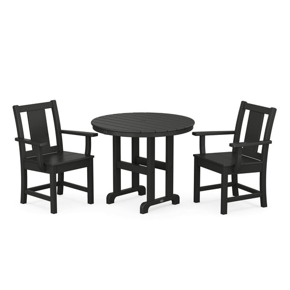 POLYWOOD® Prairie 3-Piece Farmhouse Dining Set in Black