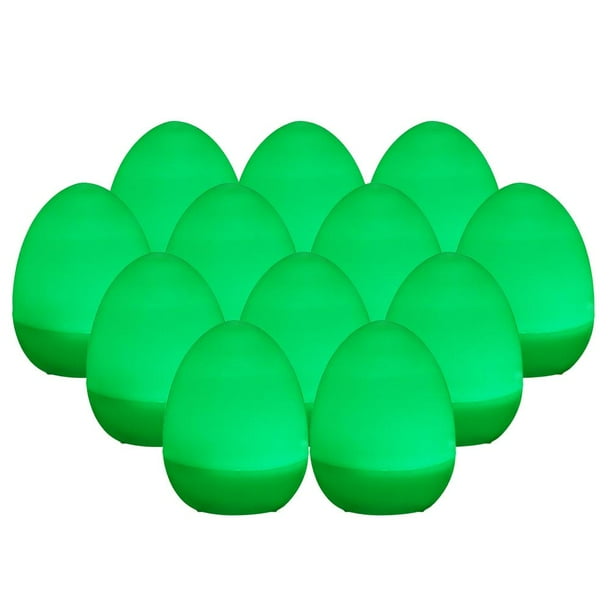 Simulación De Pascua Con Batería De 12 Uds., Decoración De Pascua, Huevos De Iluminación Led Multicolor Para Decoración Del Hogar, Regalo Para Niños seitruly HA042477-02