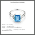 thumbnail image 5 of Gem Stone King 2.53 Ct Swiss Blue Topaz E-F Lab Grown Diamond 925 Sterling Silver Ring (Size 9), 5 of 5