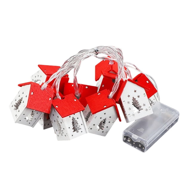 Luces LED navideñas Macarena Casa de Madera Adorno colgante para árbol de Navidad 15 m 10 luces