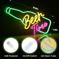 thumbnail image 3 of Letrero de neón Kavaas Beer Time, 43 x 19 cm, alimentación USB, LED, 3 of 7