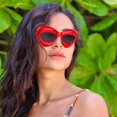 thumbnail image 5 of 3 piezas de gafas de sol de burbuja, gafas de sol infladas Ojo de gato Montura gruesa de gran tamaño Gafas de sol de color caramelo con labios divertidos para mujer Estilo vintage mod, 5 of 5