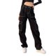 thumbnail image 4 of Black S Street Trendy Bolsillos grandes cosidos Color de contraste Slim Casual Jeans rectos para mujer (Video), 4 of 8