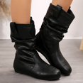 thumbnail image 2 of Oyedens Wide Mid Calf Boots for Women Fashion Slouchy Riding Short Boots with Lined Snow Boots, 2 of 5