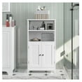 thumbnail image 4 of Drevy Bathroom Floor Storage Cabinet with 2 Doors and Adjustable Shelf, Side Storage Organizer for Living Room/Hallway, White, 4 of 8
