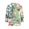 thumbnail image 5 of ibuvkizy Women's 2025 Fashion Button Shirts Summer Loose 3/4 Sleeve Tops Cute Print V-Neck Casual Blouses Button Up Shirts for Women,Sizes S-4XL, 5 of 5