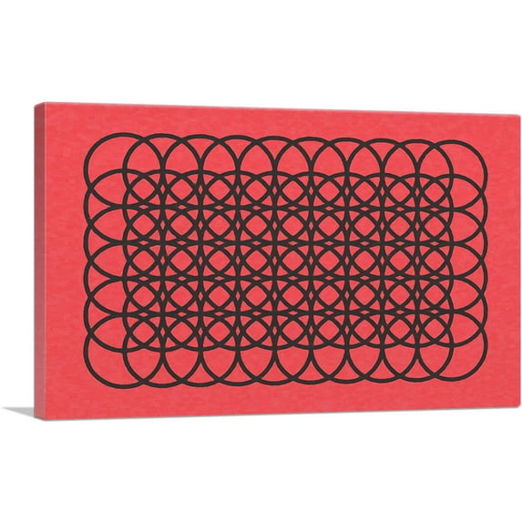 ARTCANVAS Mid-Century Modern Red Cage Canvas Art Print - Size: 12" x 8" (0.75" Deep)