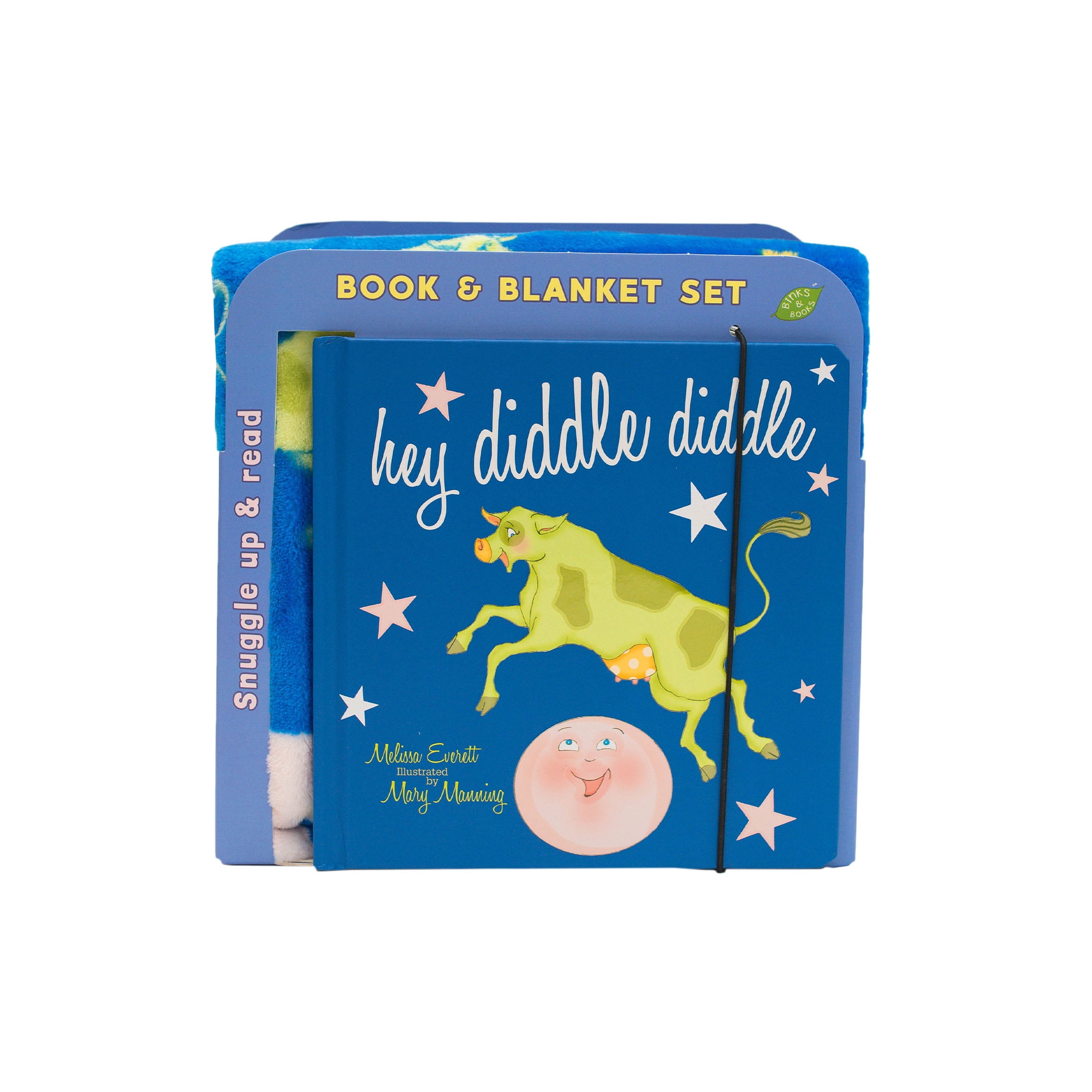 Binks & Books Hey Diddle Diddle Infant Story Book and Baby Blanket, Blue Unisex