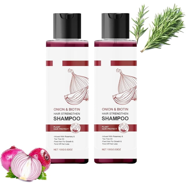 Champú de cebolla, biotina y romero para el crecimiento del cabello, anticaída, terapia de árbol de té para el cuero cabelludo, fórmula fortalecedora y engrosra, para mujeres y hombres.