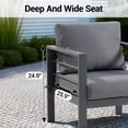 thumbnail image 5 of DELMANGO 2 Pieces Outdoor Patio Chairs Set with Removable Washable Cushions, Wide Armrests & All-Weather Metal Frame for Garden, Balcony, Backyard - Grey, 5 of 7