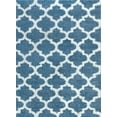 thumbnail image 3 of Contemporary 8x10 Area Rug Shag Thick (7'10'' x 9'10'') Moroccan Tile Denim, Cream Living Room Easy to Clean, 3 of 9