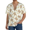 thumbnail image 3 of Xecao offers the Kawaii Bear for Men's Casual Short-sleeved Shirt, a button-up collared shirt with a pocket, perfect for beach vacations and yacht travel in the X-Large size., 3 of 7