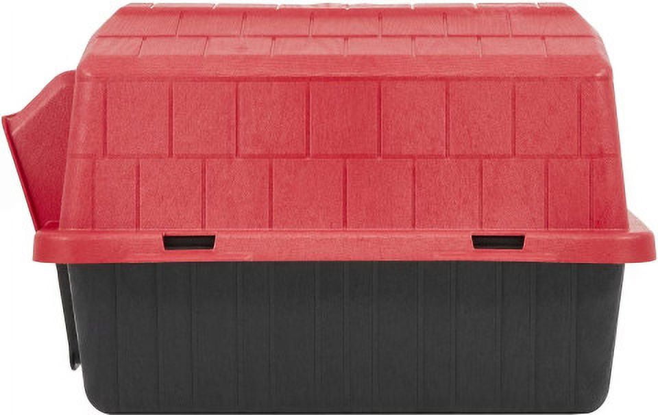 Petmate Barnhome Plastic Outdoor Dog House, Durable, Red, Extra Small, for Pets Up to 15 lbs, 26.50" x 18" x 16.50"