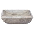 thumbnail image 3 of Lavabo de mármol VidaXL hecho a mano elegante gris para baño 50x35x10 cm, 3 of 8