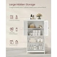 thumbnail image 5 of VASAGLE Floor Storage Cabinet, Freestanding Storage Unit with 4 Doors, Adjustable Shelves, 11.8 x 23.6 x 43.3 Inches, for Entryway, Bathroom, White UBBC552P31, 5 of 10