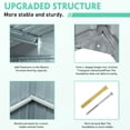 thumbnail image 6 of HOGYME 9.1 x 10.5 ft. Outdoor Storage Shed, Garden Backyard Lawn Tool House with Lockable Sliding Doors, Vents, Weatherproof Metal Clearance Equipment, 6 of 9
