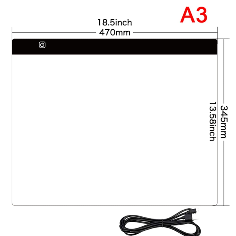 A3 Led Drawing Copy Pad Three Level Dimmable Led Light Pad Drawing Board Tracing Light Box Game Learning Educational Auxiliary Tools USB For Artist Animation Sketch Architecture Painting Board