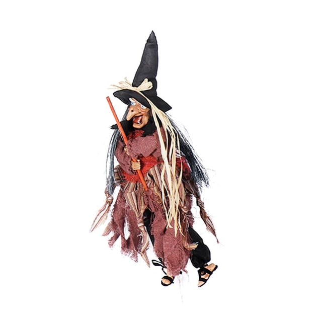 HUASHENG Sorcière Debout Animée d'Halloween Format Grand Sorcière Animatronique avec Phrases Préenregistrées Bras Articulés Rouges Lumineux Idéale pour la Déco Effrayante des Fêtes d'Halloween Accessoire Intérieur/extérieur