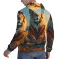 thumbnail image 6 of Wukai Prairie Meditating Lion Print Men Hoodies Fleece Sweatshirts Long Sleeve Sweaters Pullover Fall Outfits Winter Clothes-3X-Large, 6 of 7